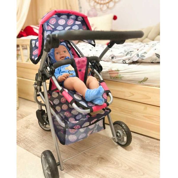 spacerówka Wózek dla Lalek Regulowane Siedzisko 4 Koła