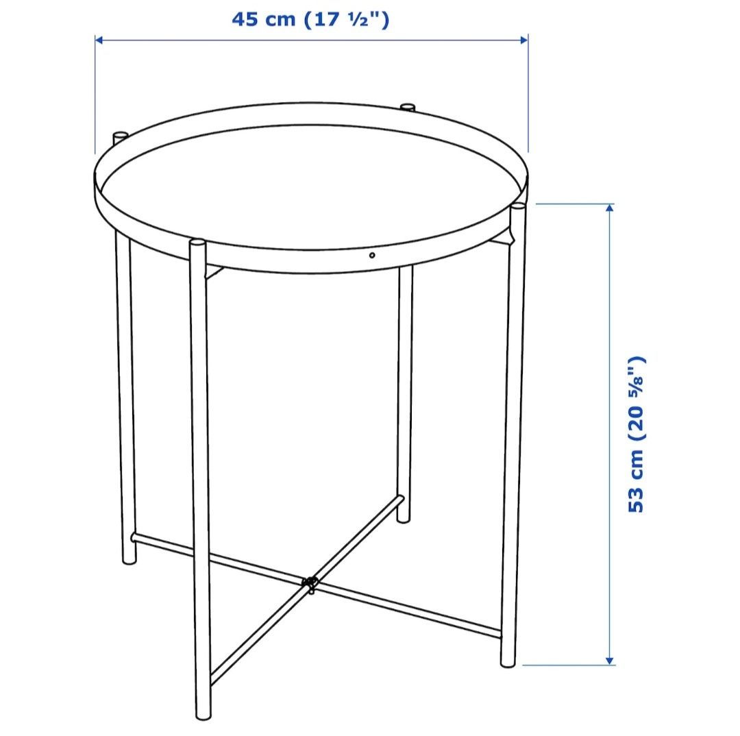 Metalowy stolik z tacą gladom ikea