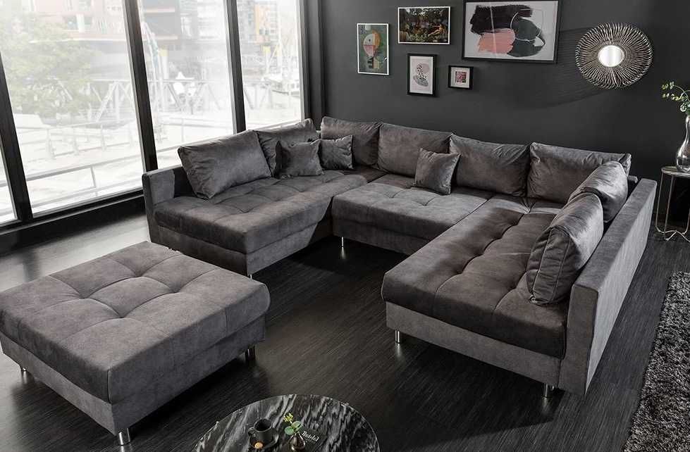 Duży Elegancki narożnik modułowy z funkcją spania i pufą! Producent