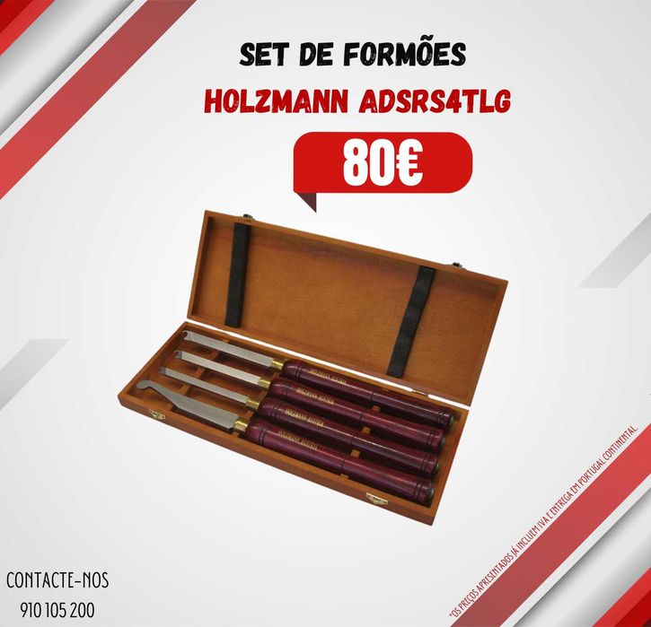 Jogo de 4 Raspadores p/ tornear madeira HOLZMANN ADSRS4TLG JL20