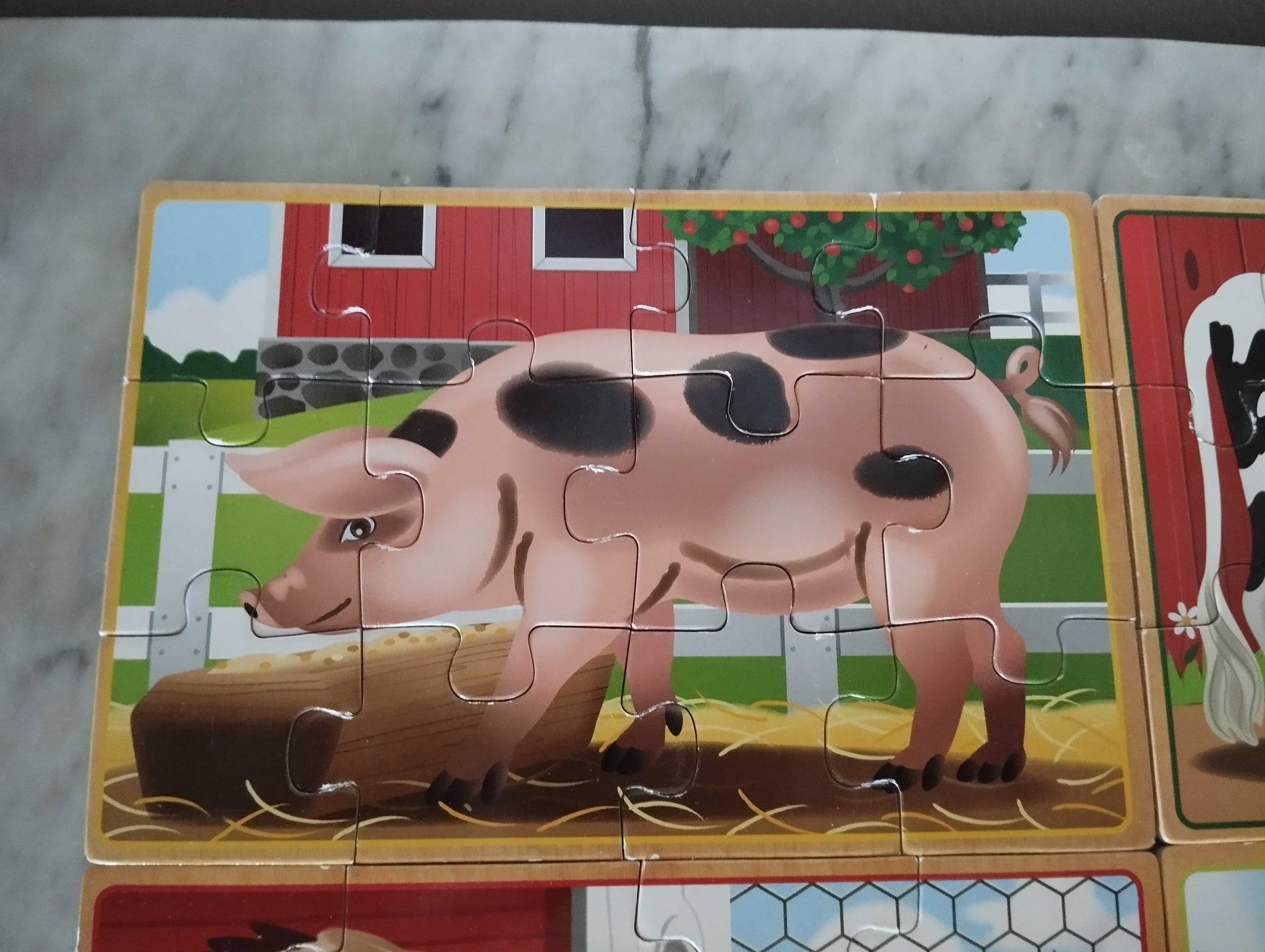 4 puzzles de madeira