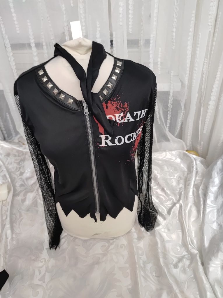 Strój przebranie muzyk rock and roll gitara peruka rozmiar S