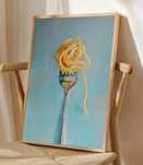 Plakat na winylu widelec majaron spaghetti do restauracji kuchni 40x60