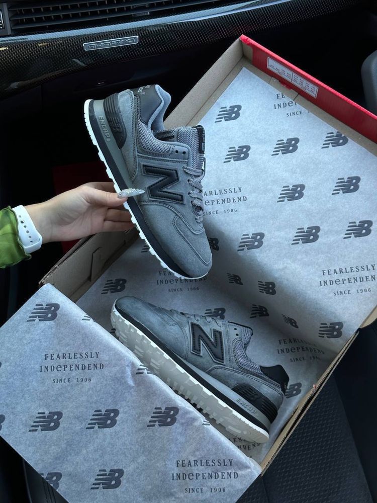 Жіночі кросівки нью беланс New Balance 574 Premium Gray Black [36-41]