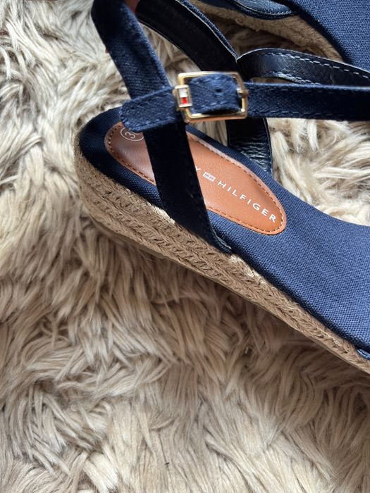 Tommy Hilfiger sandałki logowane r 36 wyższe rope wedge sandal