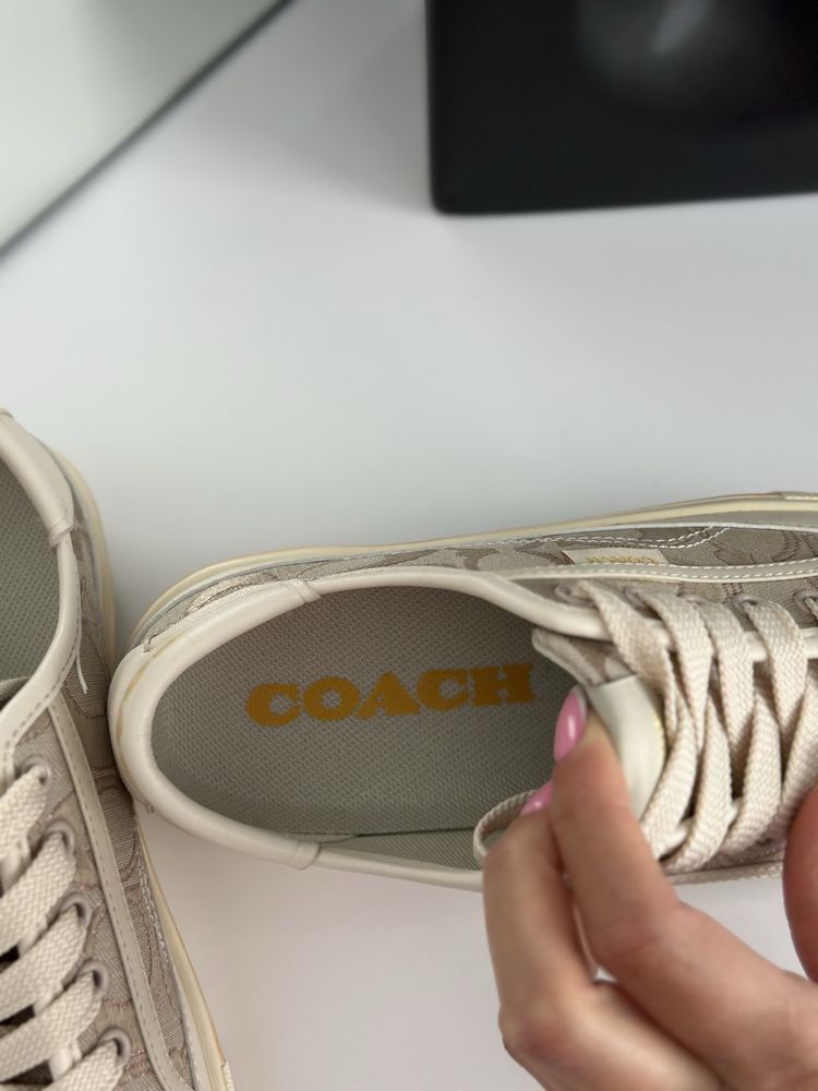 Кеди coach бежеві чорні коричневі коуч кеды коричневые черные бежевые