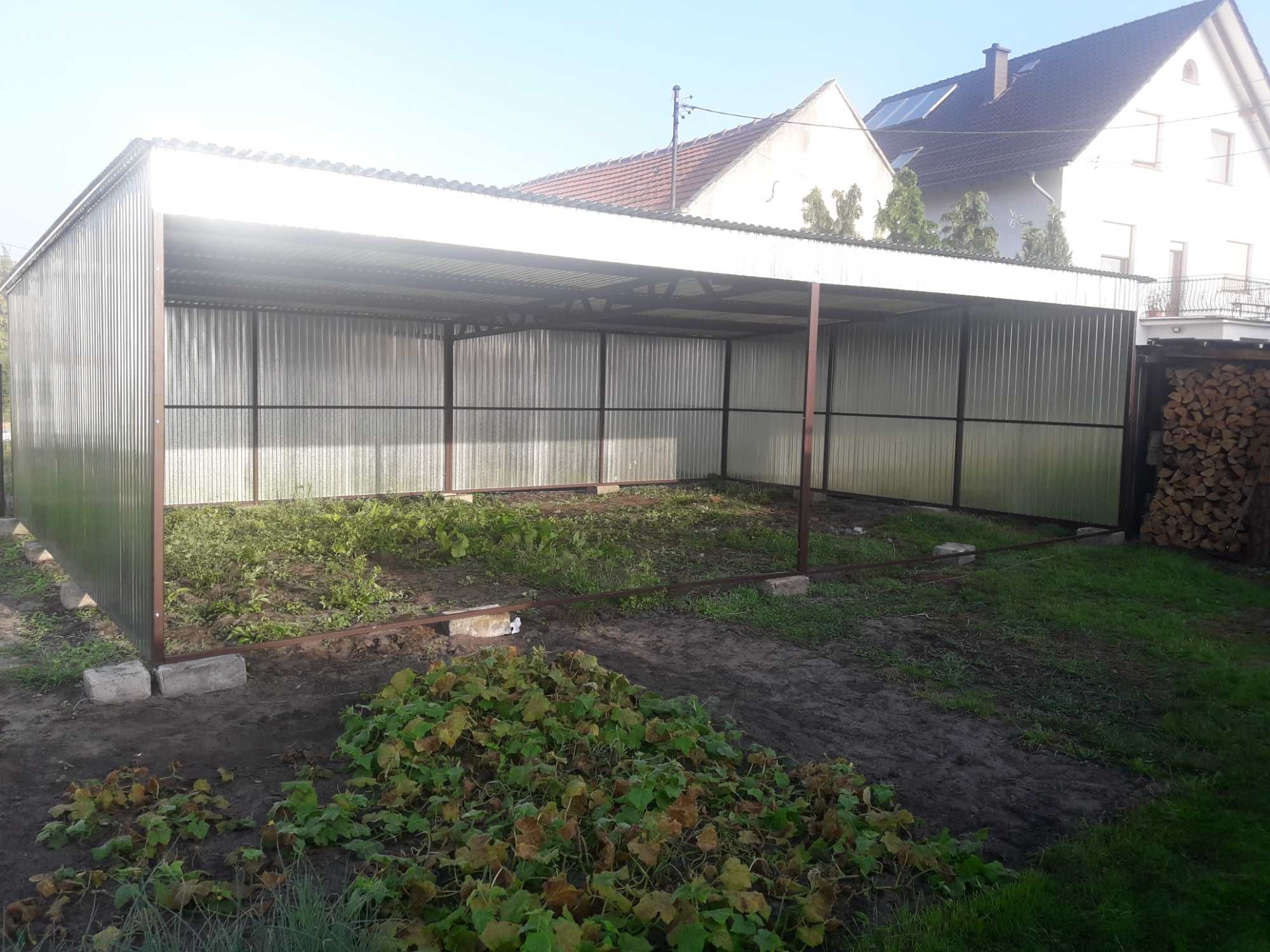 Garaż blaszany JEDNOSPADOWY - Wiata - Zadaszenie - Garaże - GRZYWSTAL