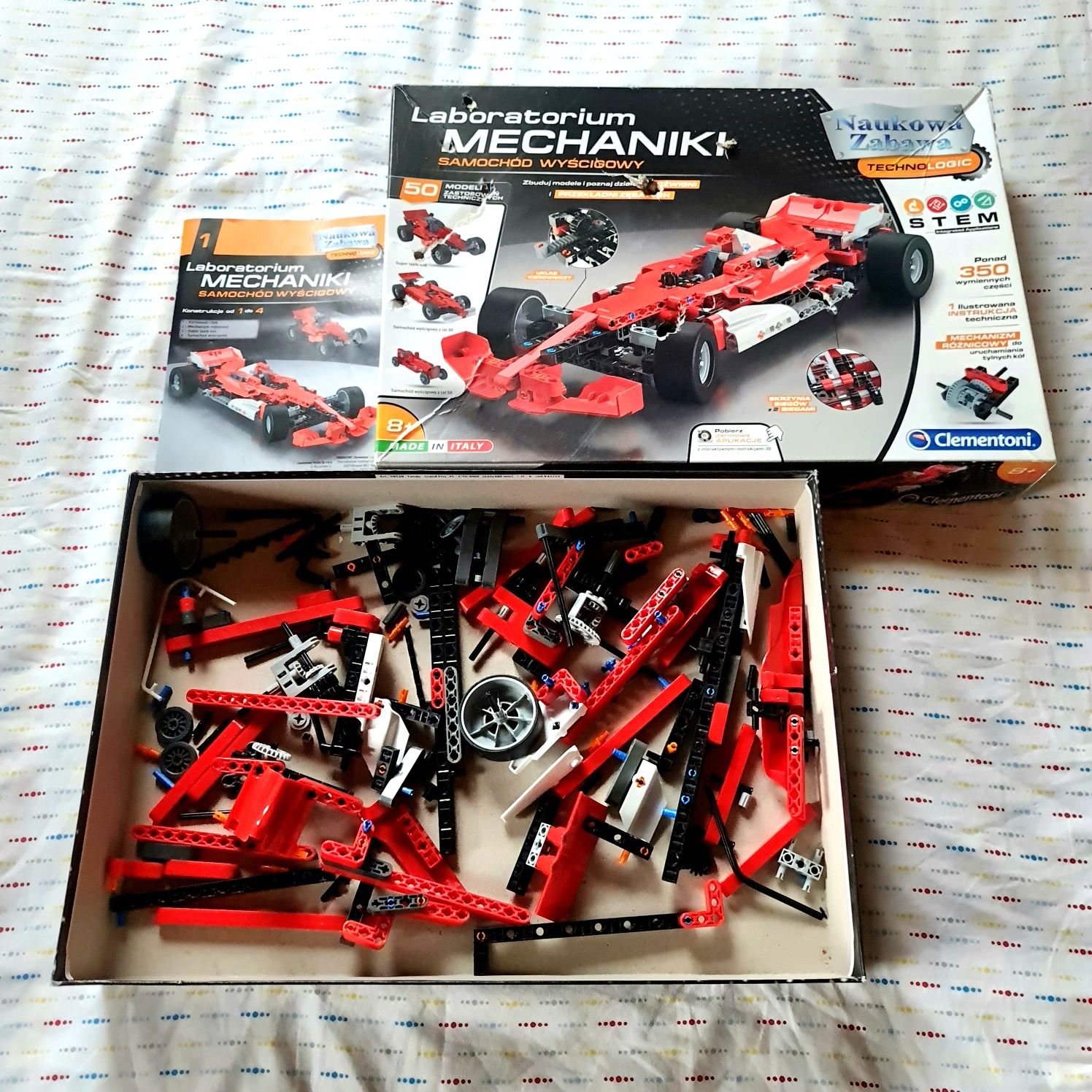 Clementoni laboratorium mechaniki F1 włoskie Lego
