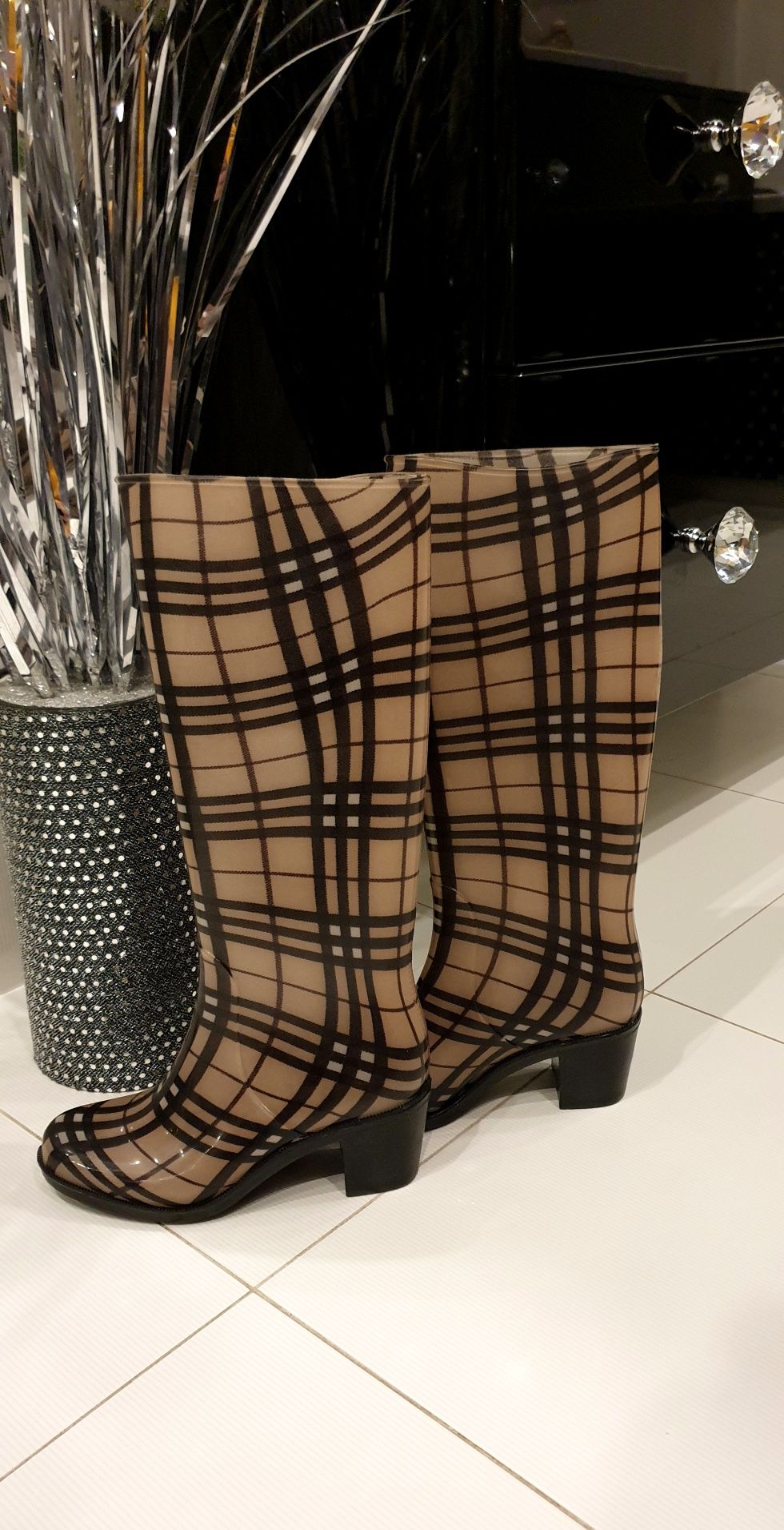 Kalosze w kratke Burberry 37 nowe