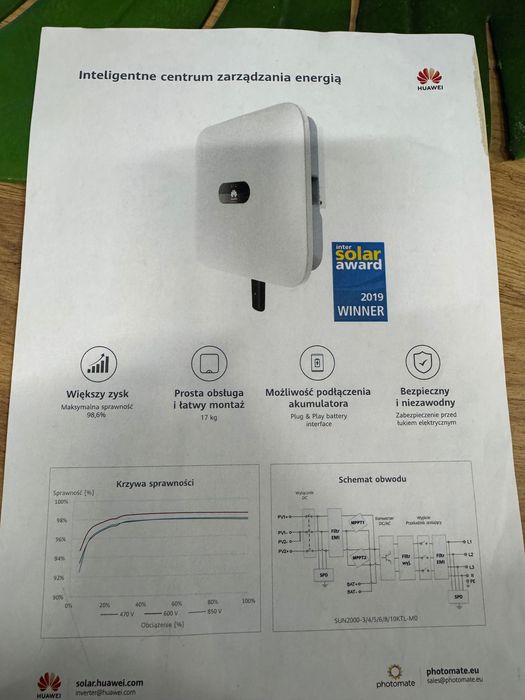 Falownik HUAWEI model SUN 2000-6KTL-MO 6KW trójfazowy