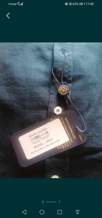 Koszula męska z lnu granatowa rozmiar XL - Ralph Lauren