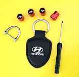 *NOWY* Breloczek HYUNDAI brelok + Nakrętki na wentyle czerwone tuning