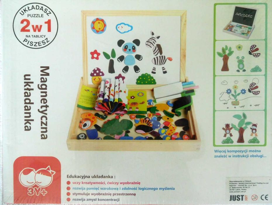 Układanka magnetyczna ROBOTY Tablica 2w1 Edukacyjna