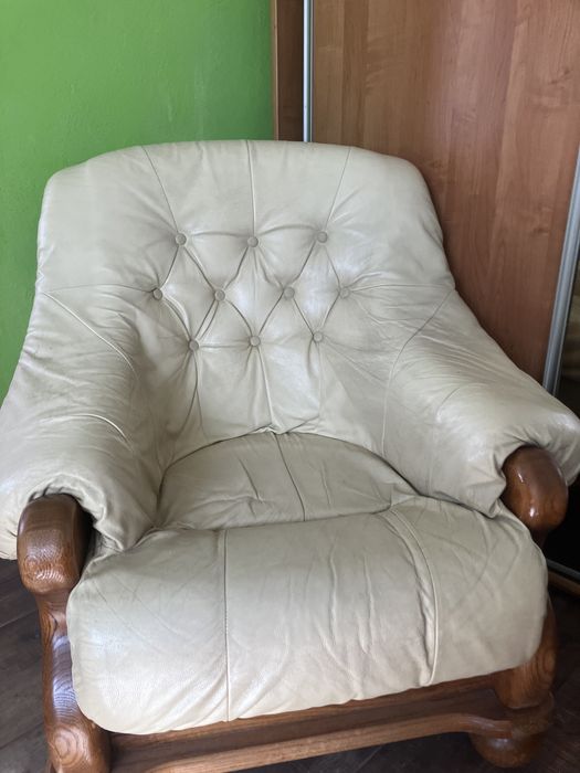 Fotel używany skórzany x2