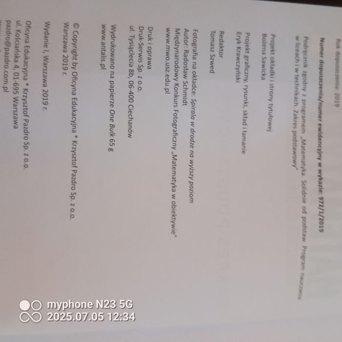 Matematyka 1 podręcznik Pazdro