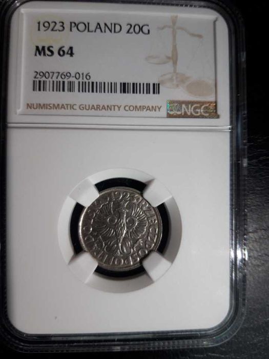 20 groszy 1923 r. NGC MS 64
