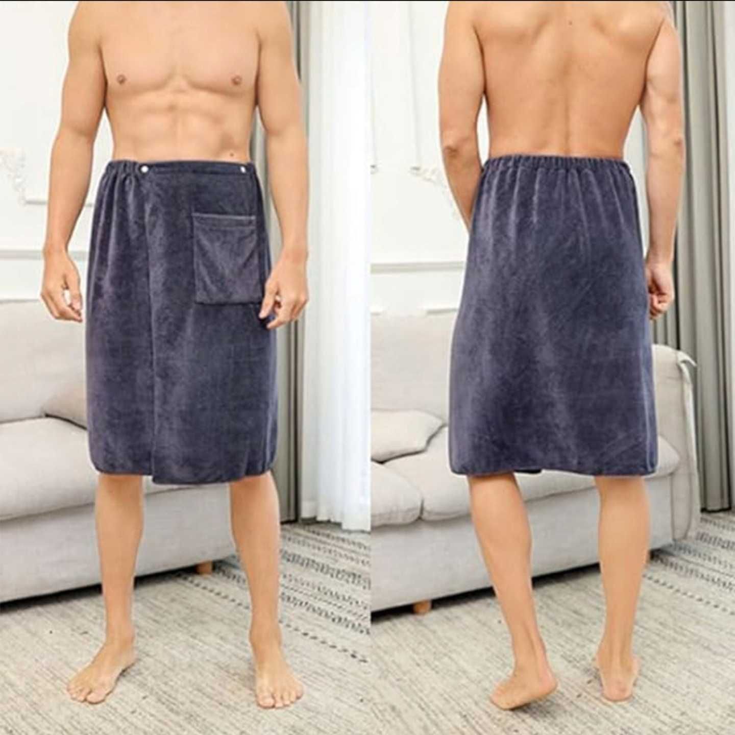 Kilt ręcznik do sauny spa basen 70x140 mikrofibra z kieszenią guzikami
