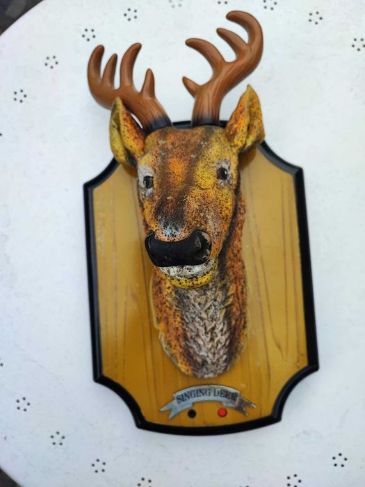 Singing deer interaktywny jeleń śpiewający,vintage