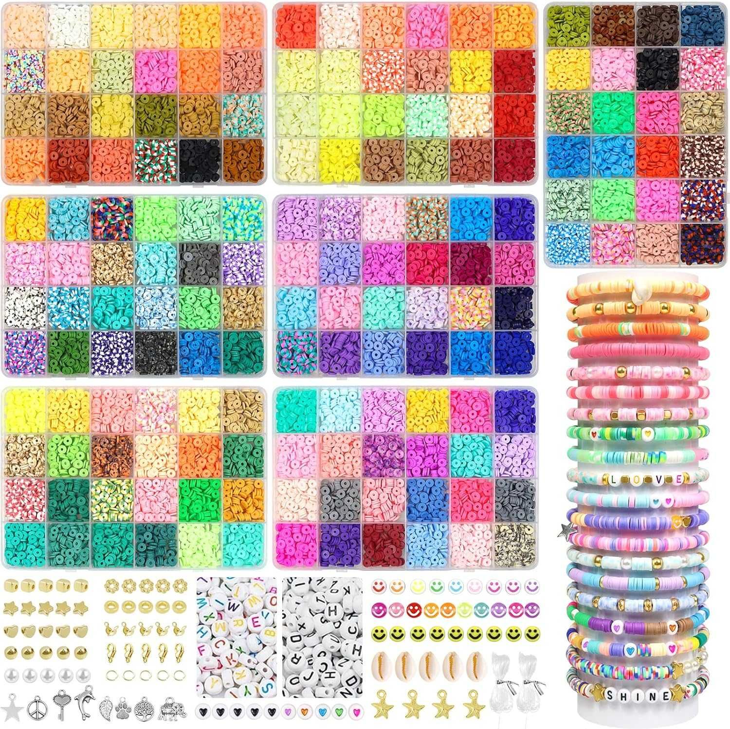 Missangas para fazer pulseiras bijuteria 6mm 168 cores 20860 peçasNOVO