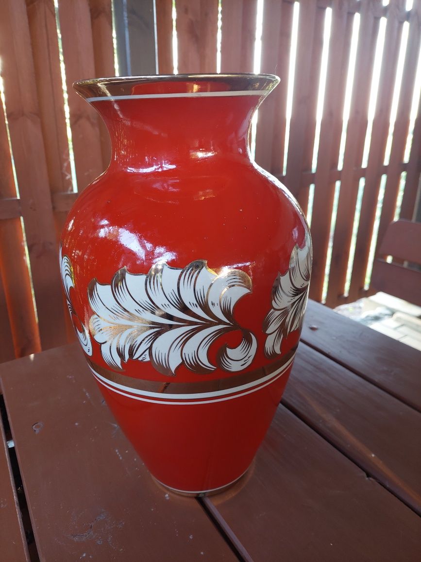 Duży porcelanowy wazon Chodzież ręcznie malowany