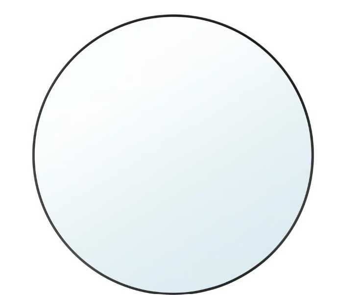 Espelho IKEA LINDBYN Preto Ø80 cm – Muito Bom Estado