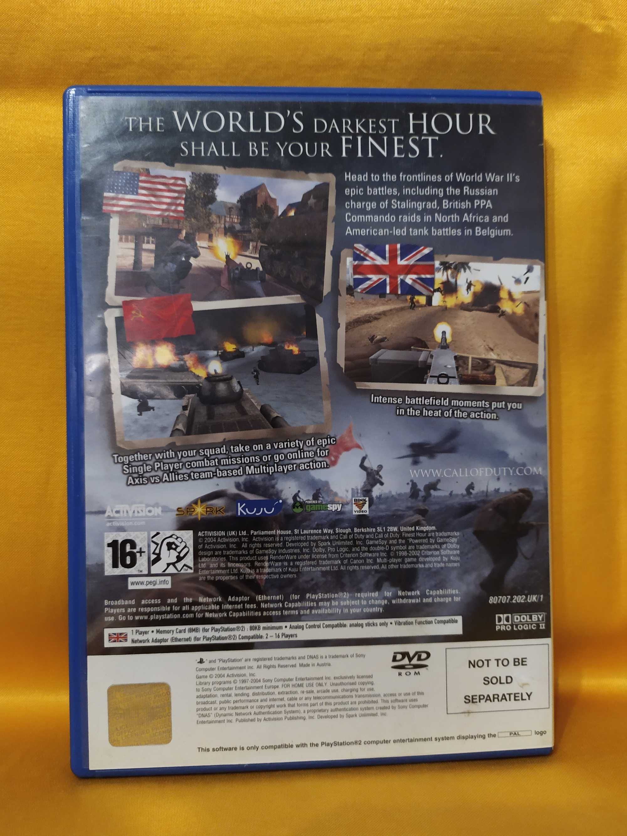 Gra Call of Duty Finest Hour CoD FH [3PK Edition] PS2 PlayStation 2