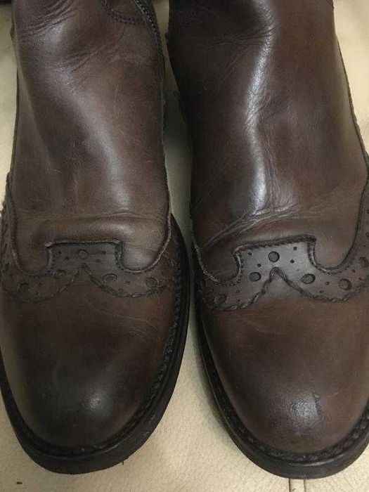 Італійські шкіряни чоботи оксфорди  коричневі VERO CUOIO