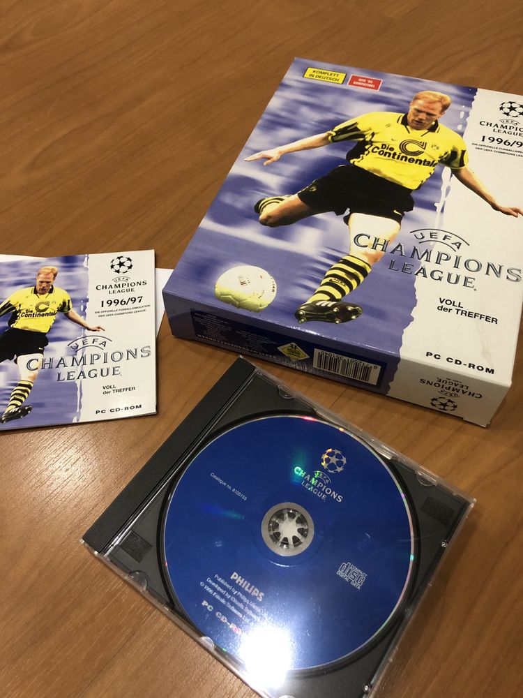 Jogo PC UEFA Champions League 1996/1997 Caixa Grande Cartão Muito Raro