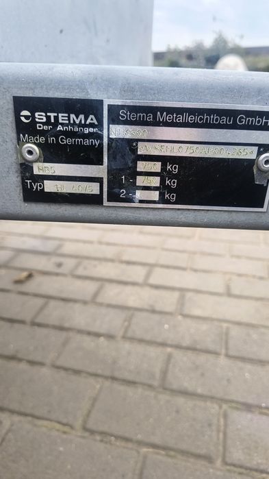 Przyczepka samochodowa stema 750 kg jak nowa