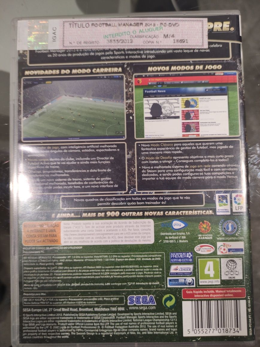 Jogos de computador FOOTALL Manager 2013 Sega