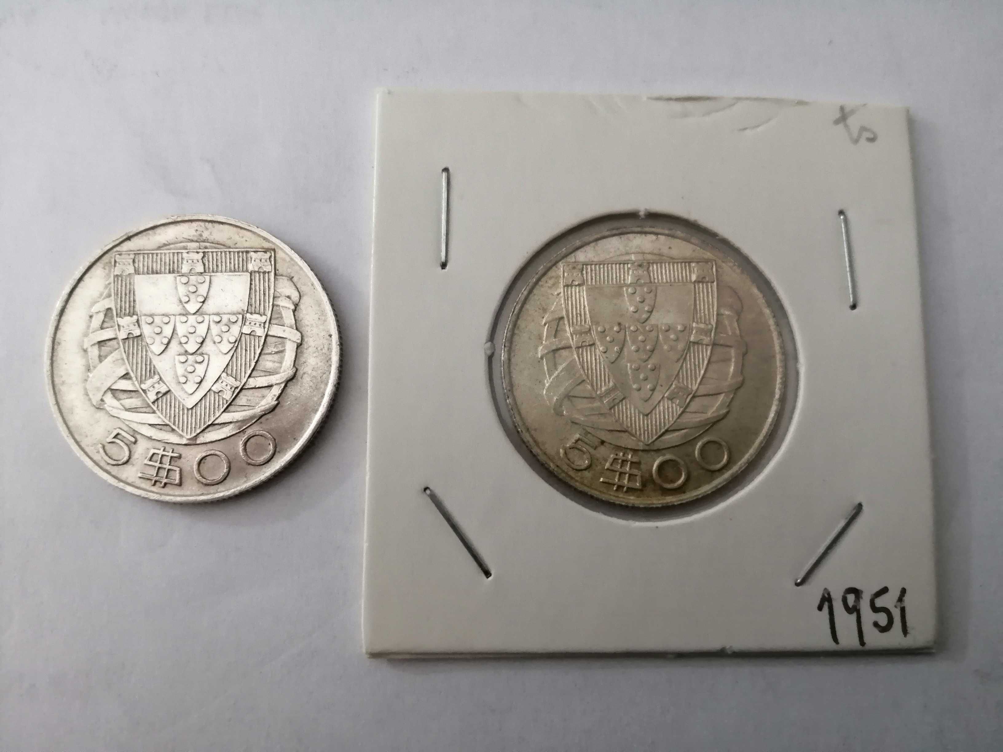Moedas caravelas prata 1947, e 1951