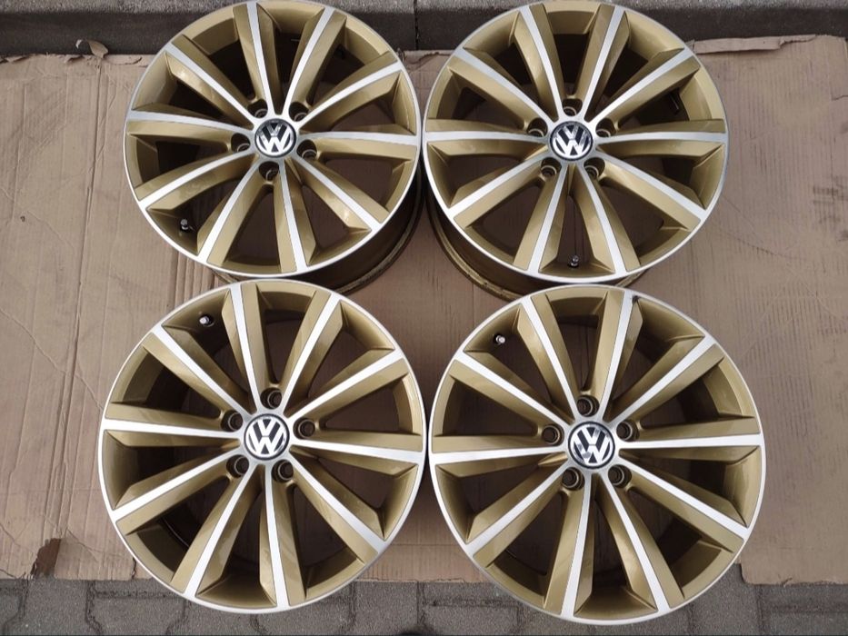 5x112 R17 Felgi aluminiowe Oryginalne VW Passat B7 7,5jx17 Golf Złote