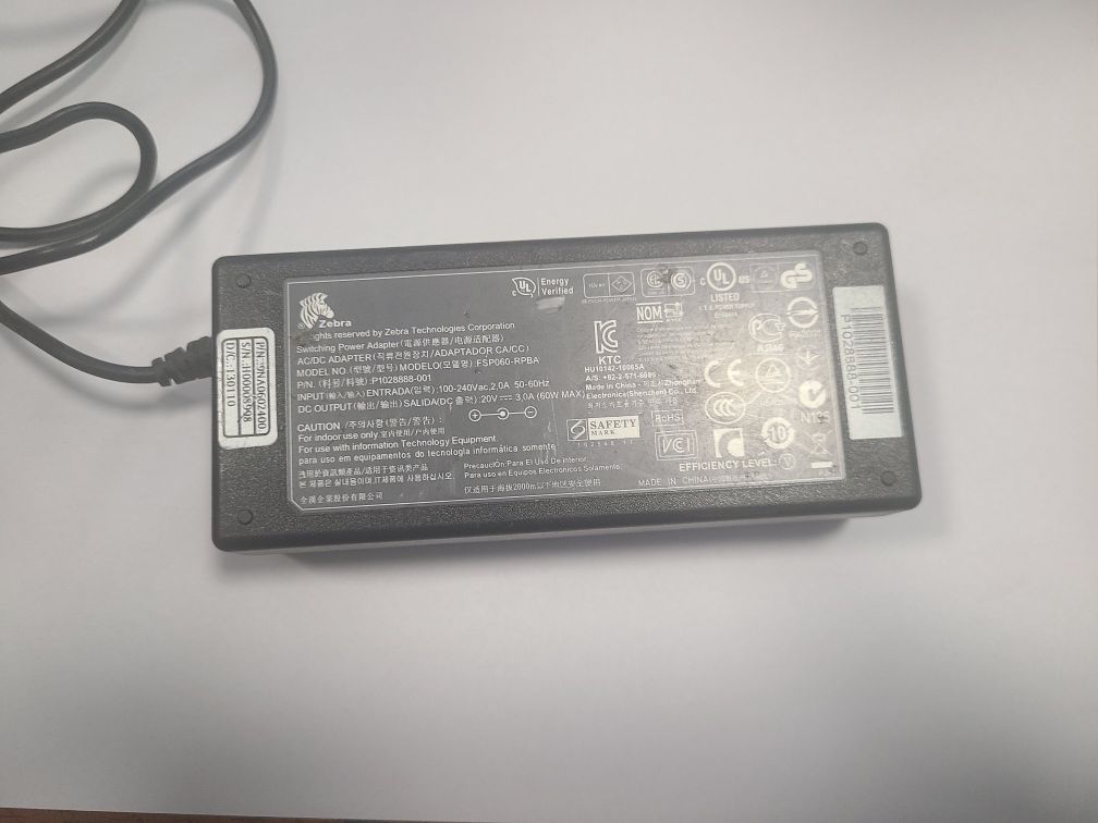 Блок живлення Zebra Lp2824 plus,  lp2844 20v 3.0a 2.5a оригінал б/у