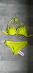 Limonkowe bikini L Azulena neon frędzle strój kąpielowy push up