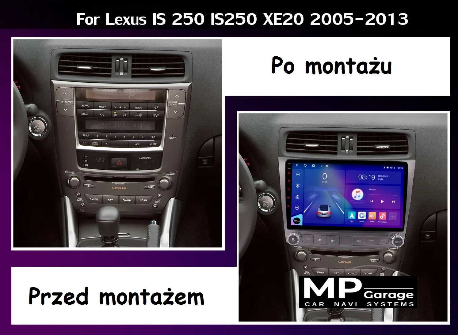 Lexus IS250 Nawigacja Android CarPlay/AA 4G Qled LTE