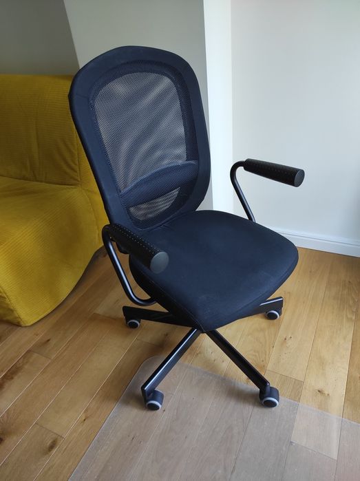 FLINTAN Krzesło biurowe z podłokietnikami, czarne, ikea