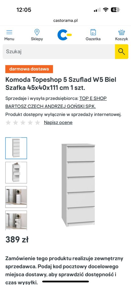 Szafka castorama ikea 5 szuflad
