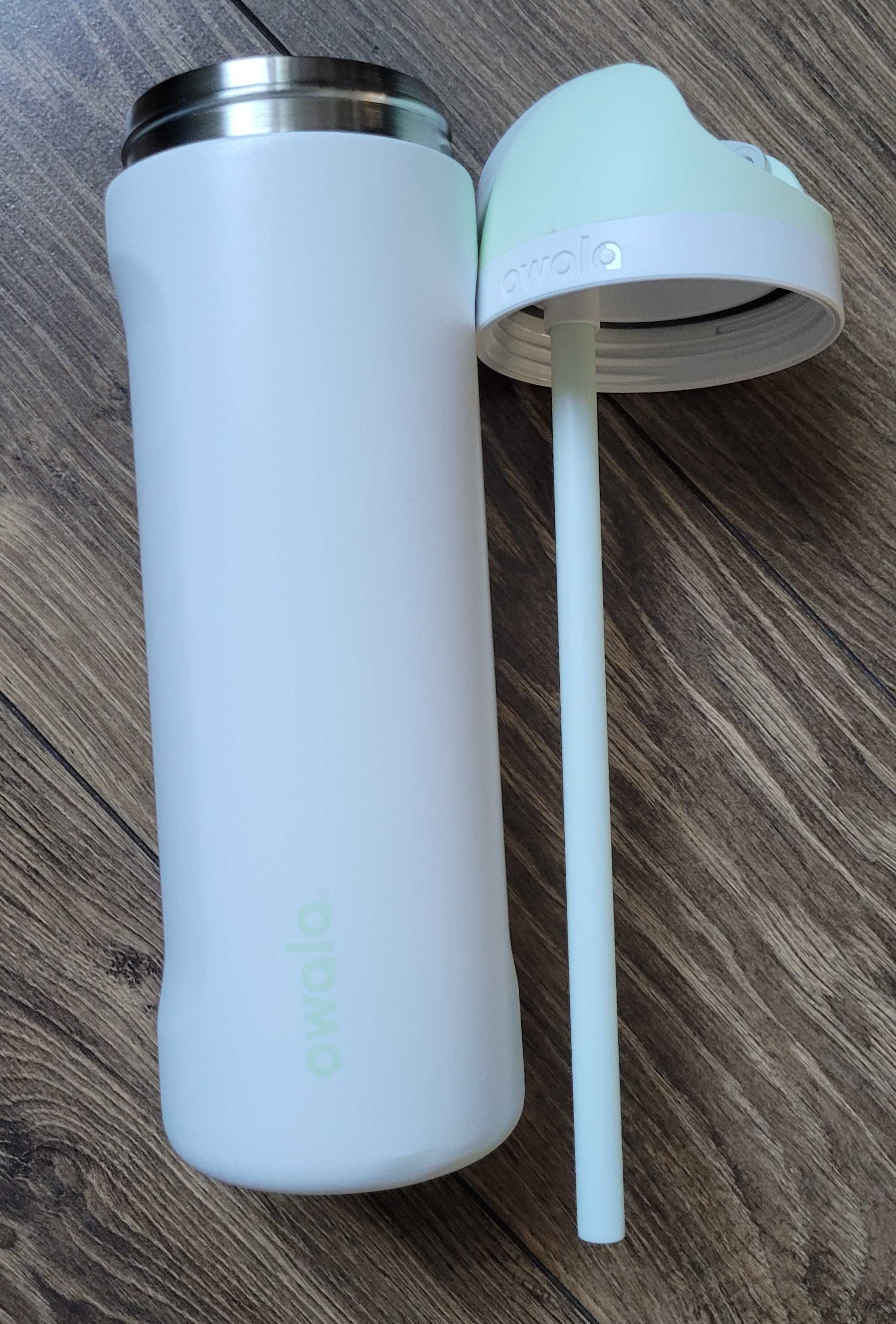 butelka termiczna bidon Owala FreeSip 710ml stalowa z rurką biała BDB