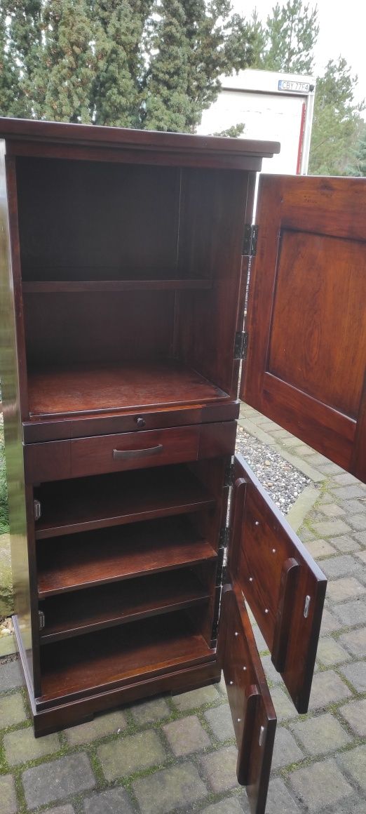 Komoda kolonialna barek szafa słupek lite drewno