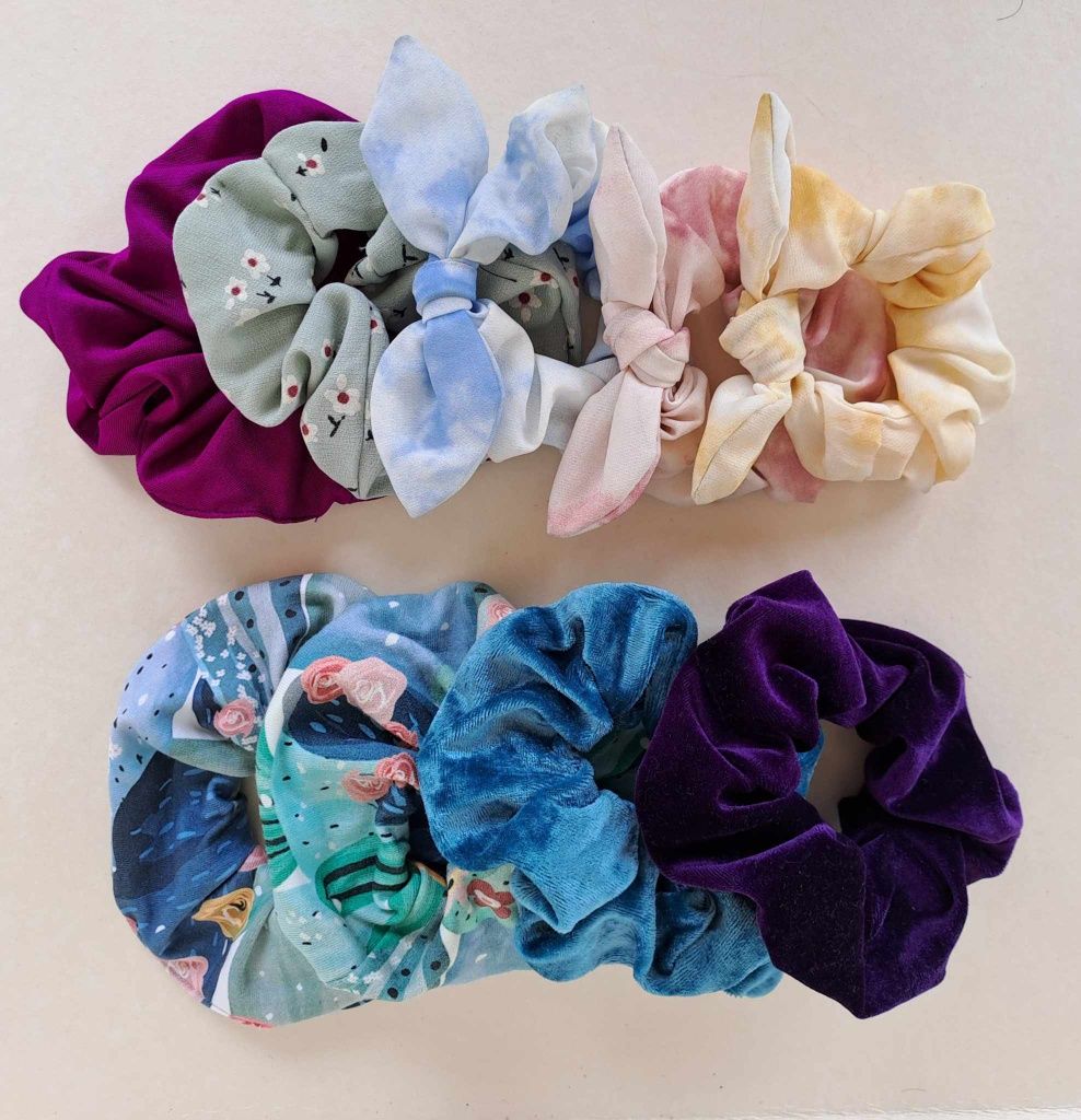 Gumki scrunchie ozdoby do włosów opaski dużo