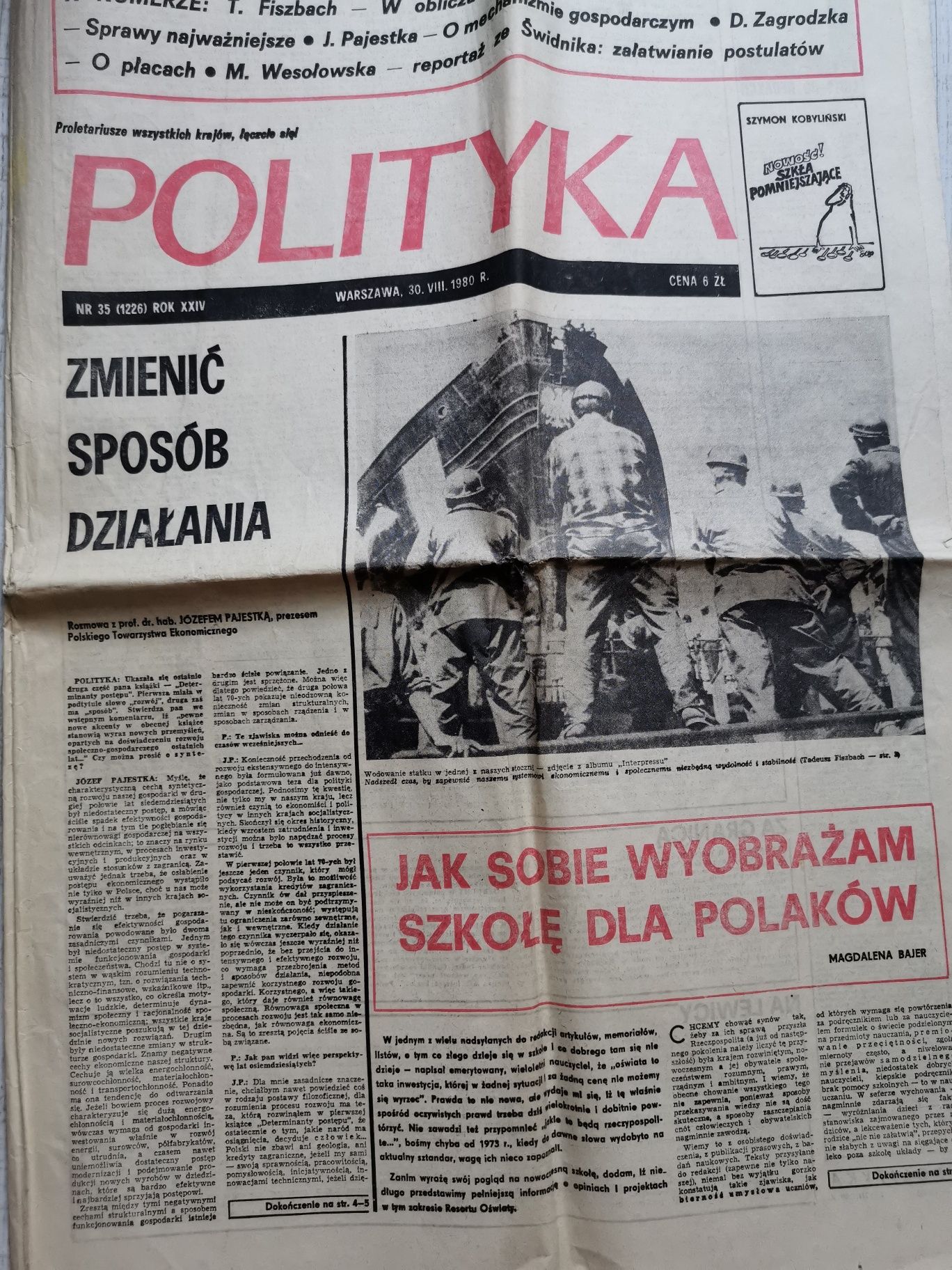 Tygodnik Polityka z 30 sierpnia 1980 stare gazety prl