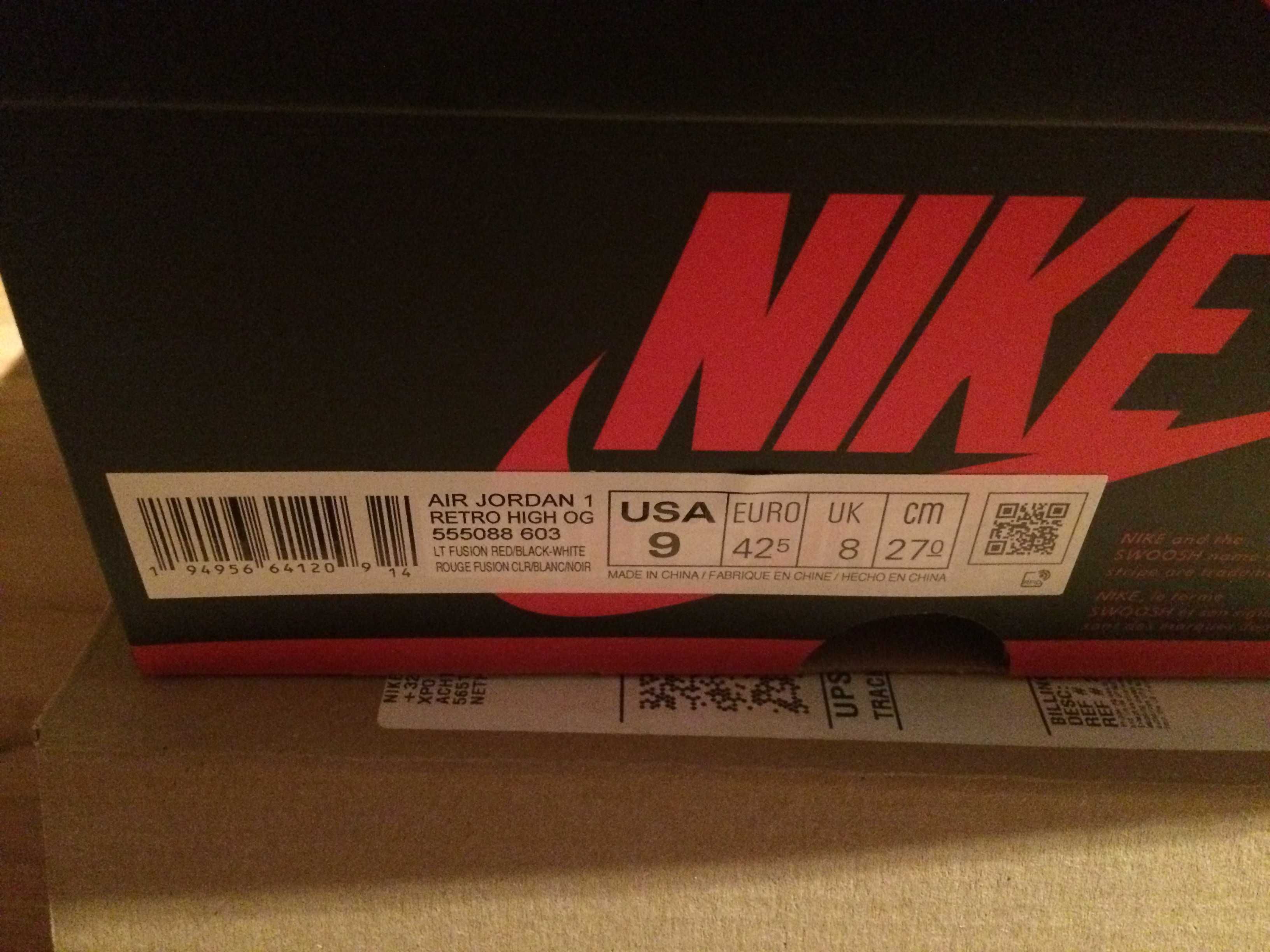 NOWE Jordan 1 High Light Fusion Red r.42,5 (9US)