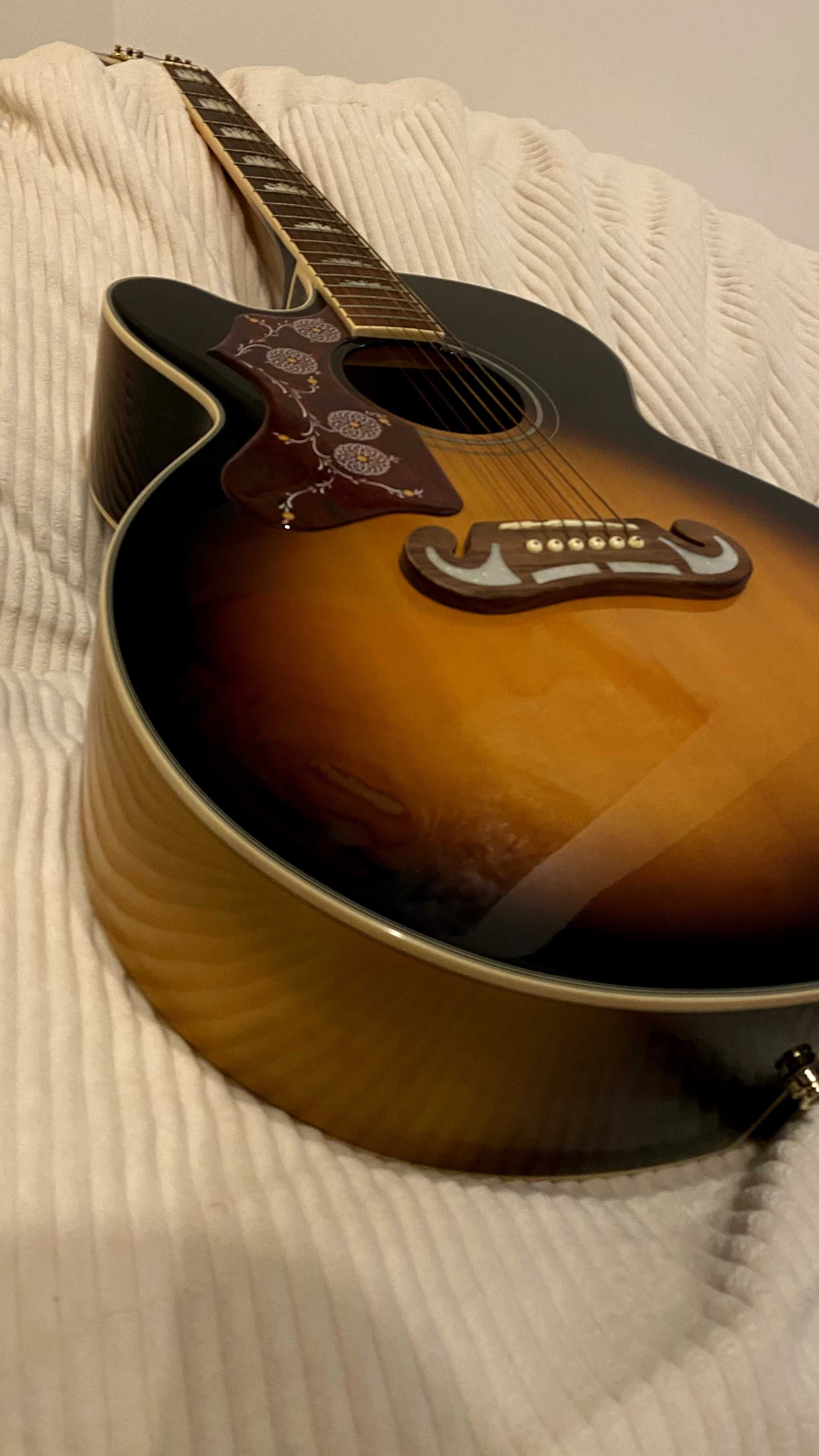 Guitarra Esquerdina Epiphone JC-200BC Studio - Vintage Sunburst