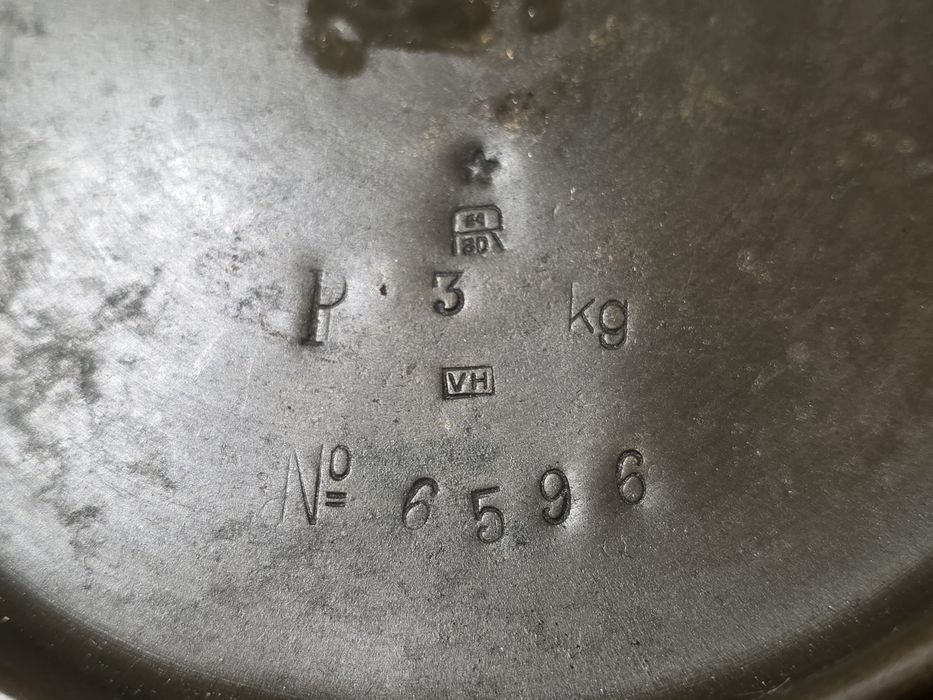 Sygnowane szalki mosiężne do wagi 3kg 1930r.