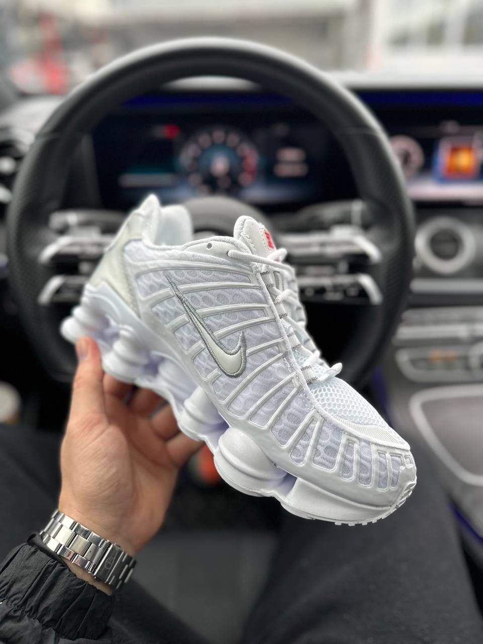 Мужские кроссовки Nike SHOX TL White. Размеры 38-45