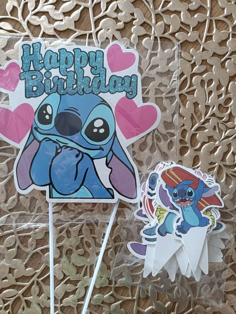 Topper stitch tort urodzinowy babeczki muffinki urodziny