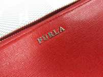 Portfel FURLA czerwony skórzany rosa portmonetka