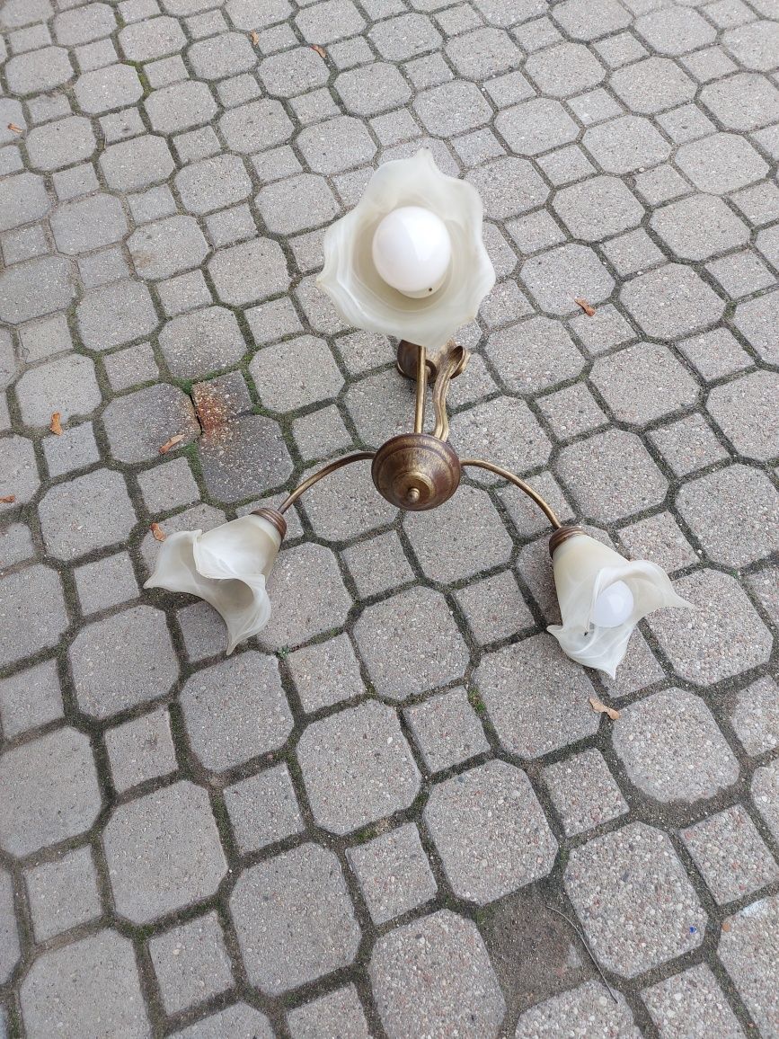 Lampa wiszaca brązowa 3 punkty światła