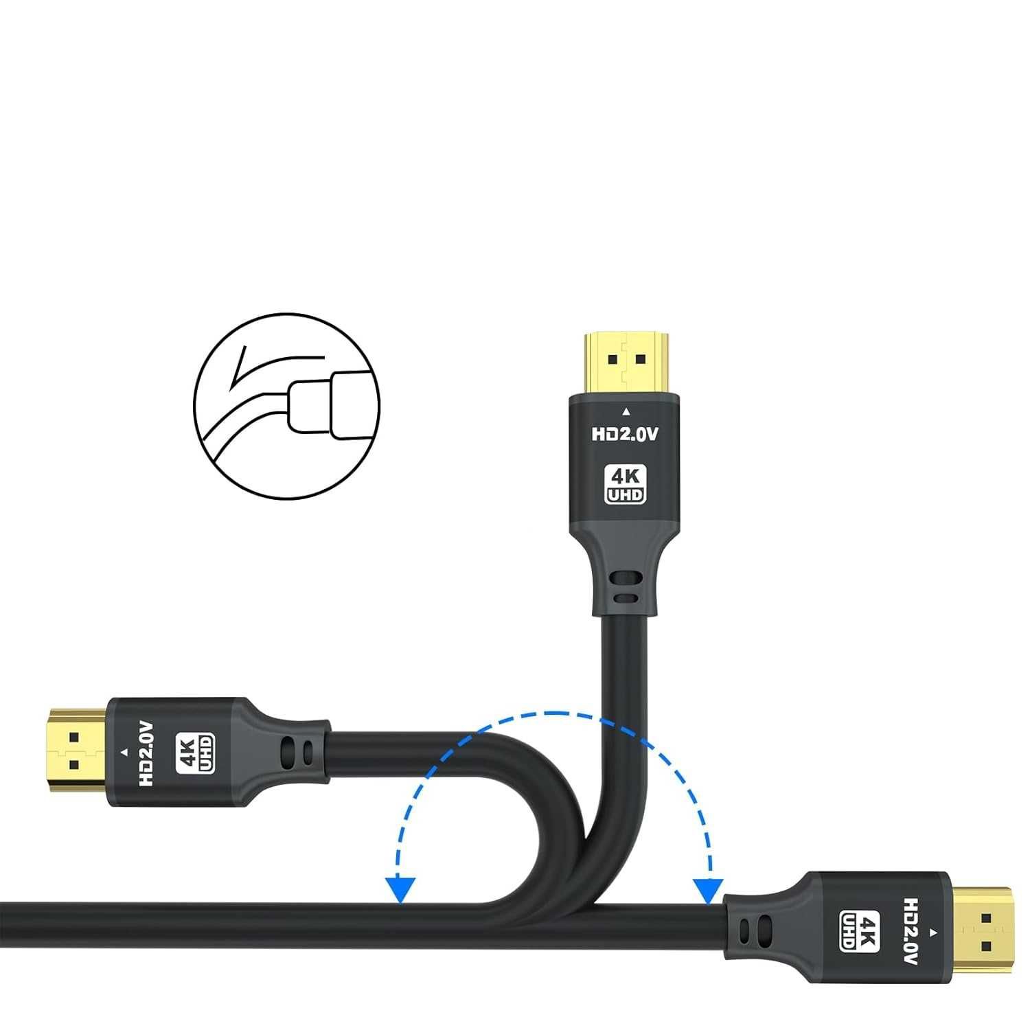 Kabel 4K HDMI 10M HDMI 2.0 18Gbps Ultra High Speed Złocone złącza 10m