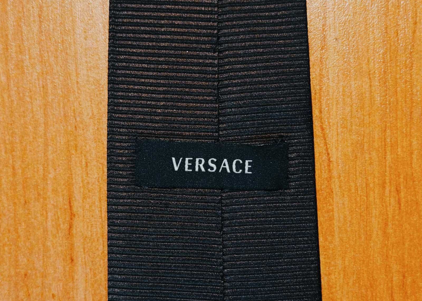 Винтажный мужской шелковый галстук, Versace (Италия).